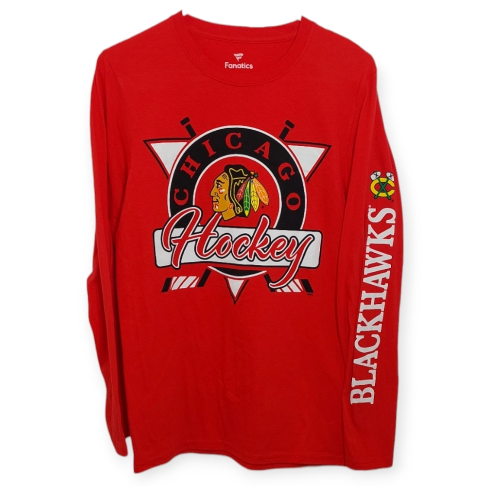 NHL Chicago Blackhawks Hockey Men's Size Small Long Sleeve Shirt Top Tee